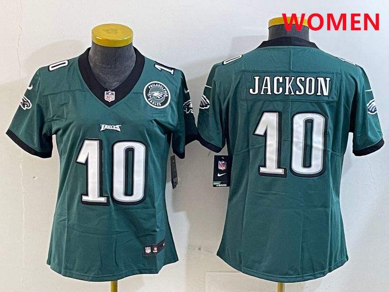 Women Philadelphia Eagles #10 Jackson Green Second generations 2025 Nike Vapor Limited NFL Jersey style 3